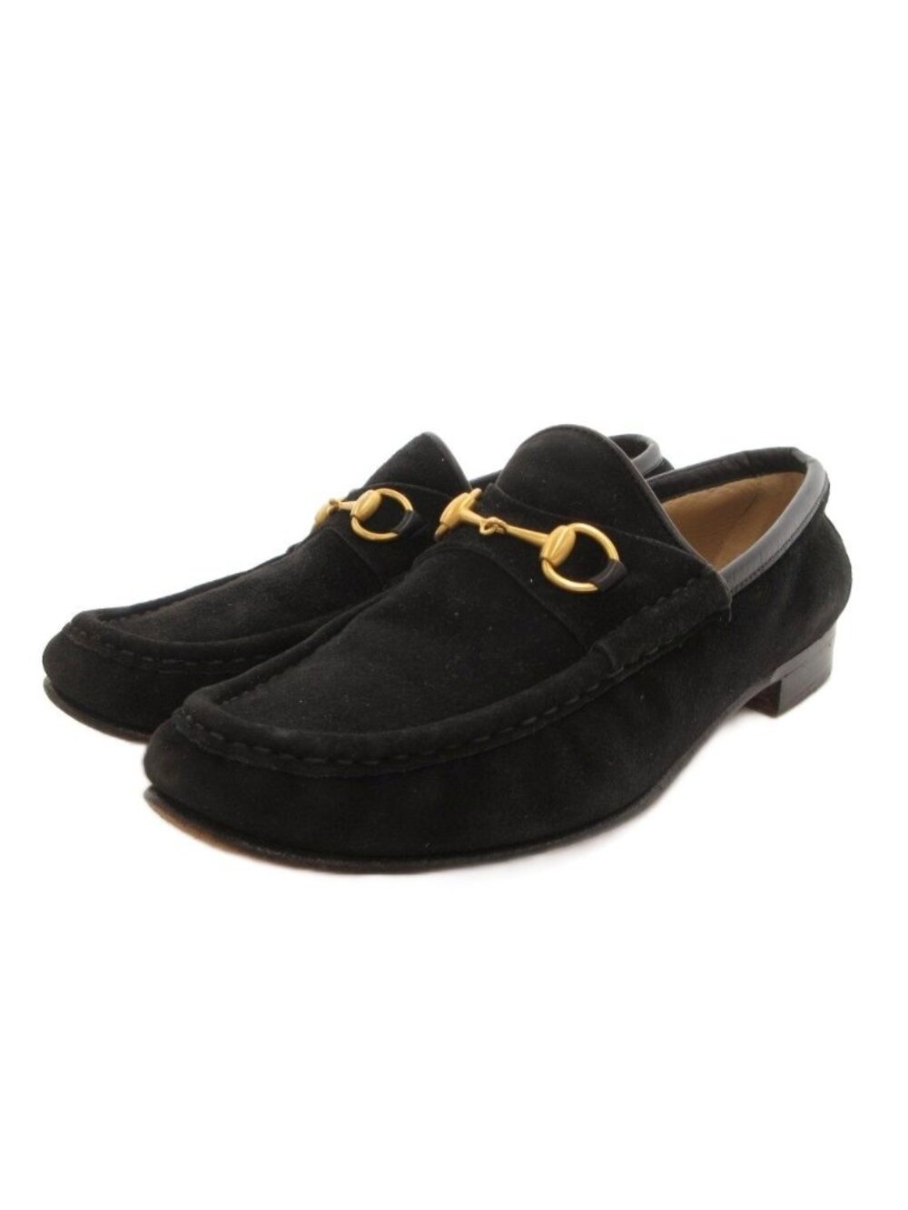 Gucci Loafers Slip-on Horsebit Suede Black